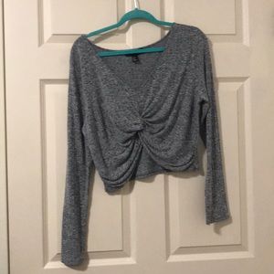 grey ruched crop top